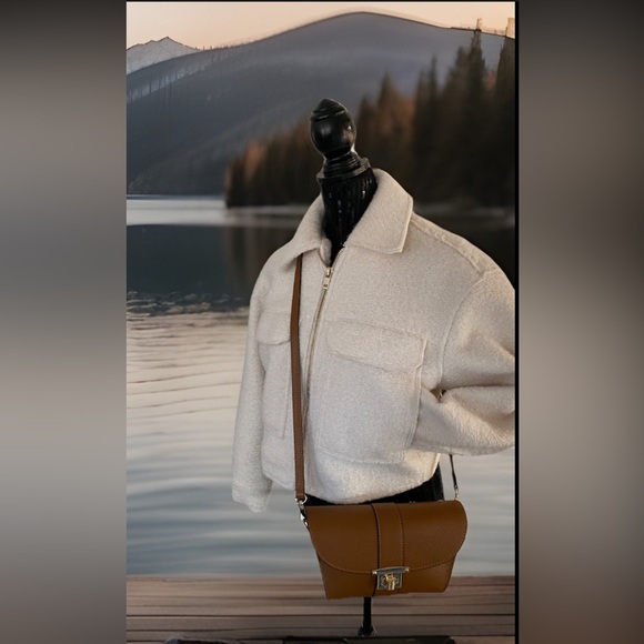 🆕 Cheval Firenze 🇮🇹 Elegant Brown Pebbled Italian Leather Crossbody Shoulder Bag - Picture 2 of 15